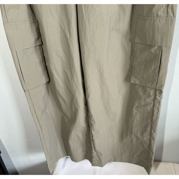WILO The Label Grey Wide Leg Cargo Pants Large Anthropologie Parachute Nylon Pan - Picture 5 of 16